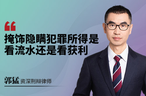 掩饰隐瞒犯罪所得是看流水还是看获利