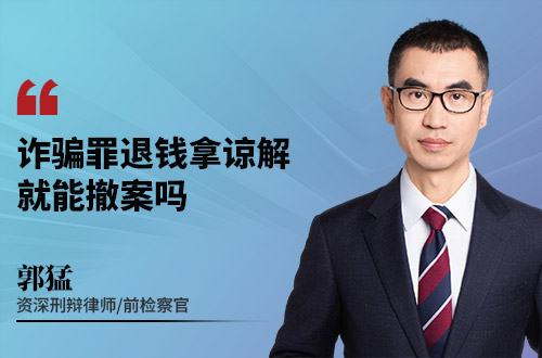 诈骗罪退钱拿谅解就能撤案吗